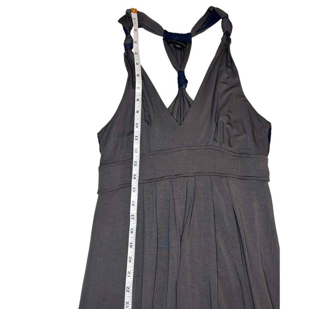 Banana Republic Grey Navy Blue Stretch Knit Halter Maxi Dress - Picture 6 of 7